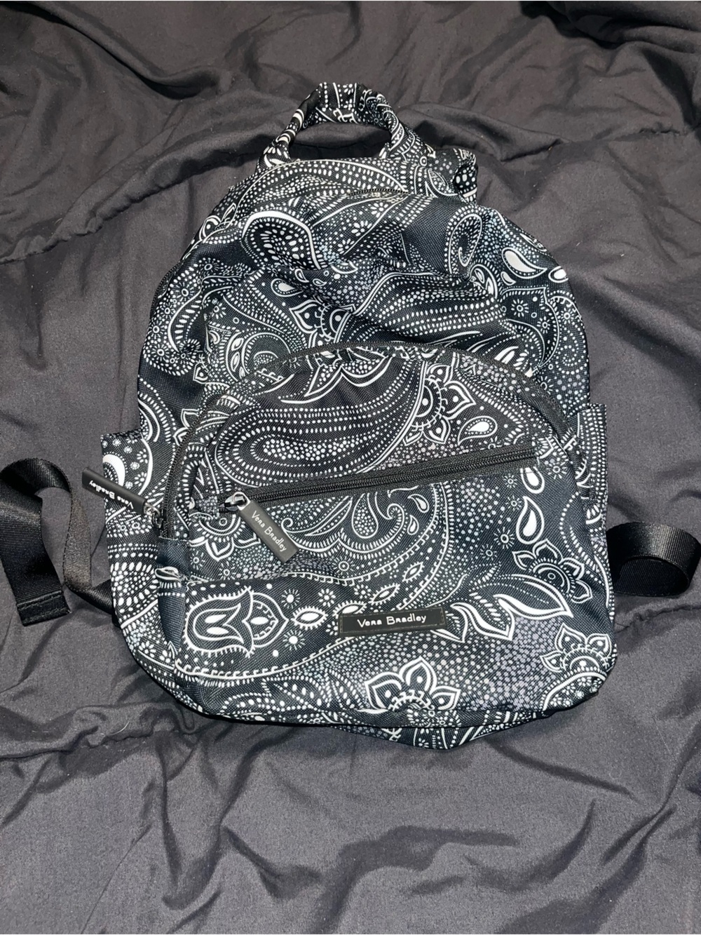 Vera Bradley Black & White Paisley Backpack